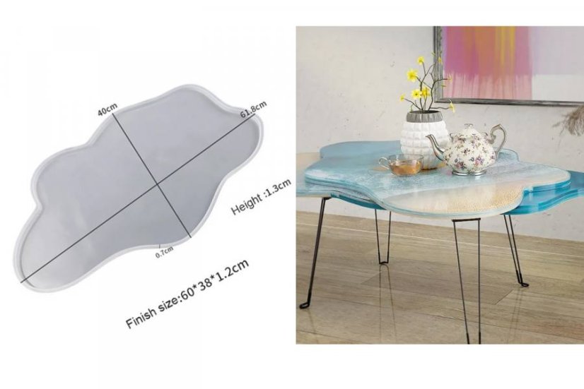 Veľké formy na stoly, podnosy, hodiny - Druh produktu: Plytká kruhová forma Ø 50cm, max. hĺbka 3cm