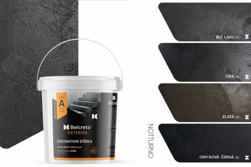 Belcreto pre Exteriér sada 3 m² dekoratívna stierka - Farba stierky: Oceano, Odtien laku: Bezfarebný