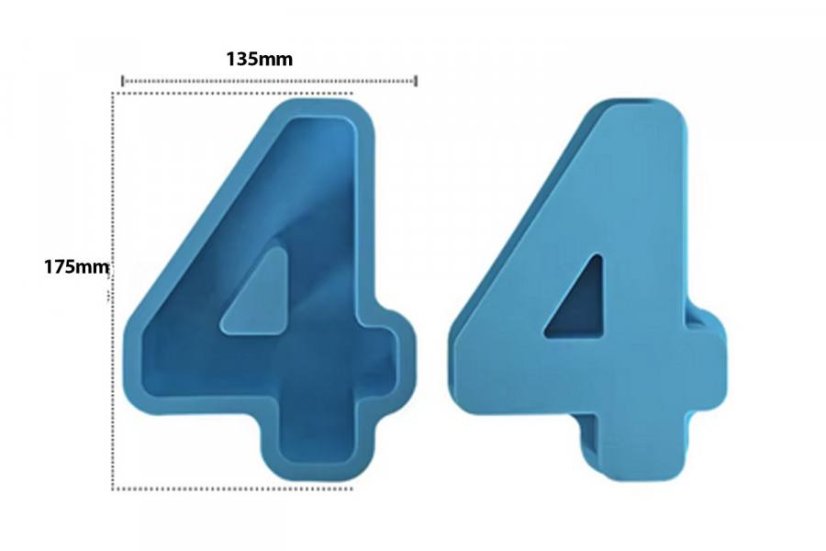 Silikónové formy - číslice veľké - Druh produktu: 4