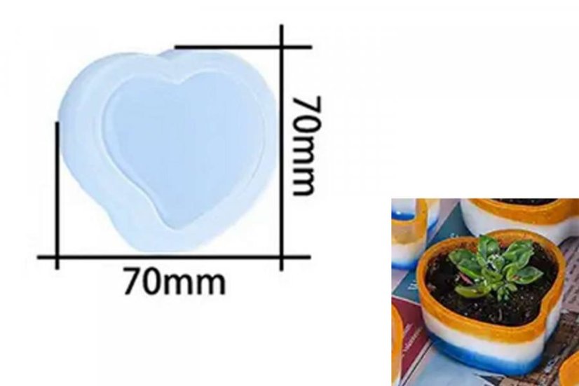 Silikónové formy - kvetináče - Druh produktu: Silikónová forma kvetináč srdce Ø 7x7cm