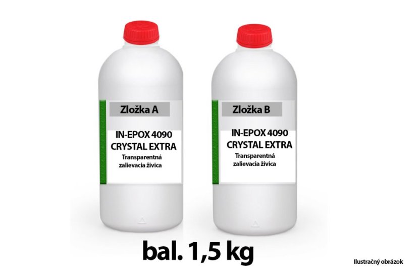 Epoxid na zalievanie dreva a betónu IN-EPOX 4090 Crystal EXTRA - Obsah balenia: 1,5 kg