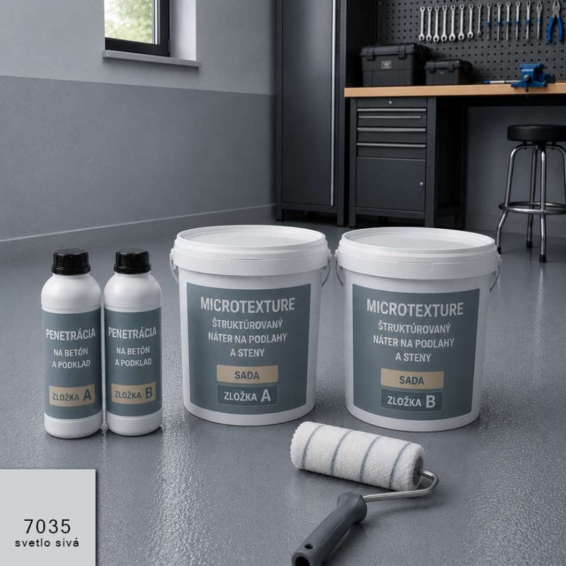 Epoxidový náter Microtexture na podlahy a steny RAL 7035 svetlo sivá