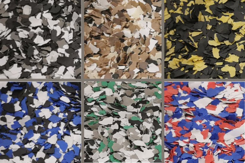 chipsy na presyp epoxidovej podlahy mix