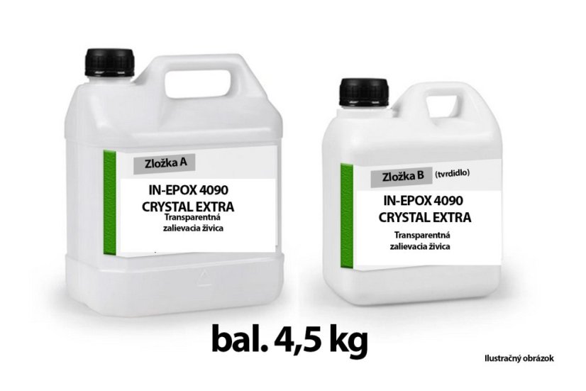 Epoxid na zalievanie dreva a betónu IN-EPOX 4090 Crystal EXTRA - Obsah balenia: 4,5 kg