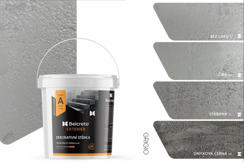 Belcreto pre Exteriér sada 3 m² dekoratívna stierka - Farba stierky: Oceano, Odtien laku: Bezfarebný