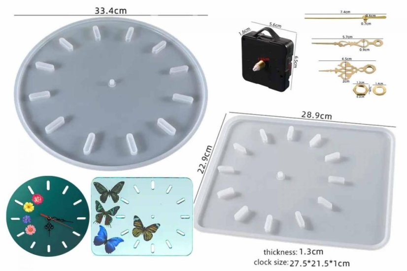 Silikónové formy - hodiny, strojčeky