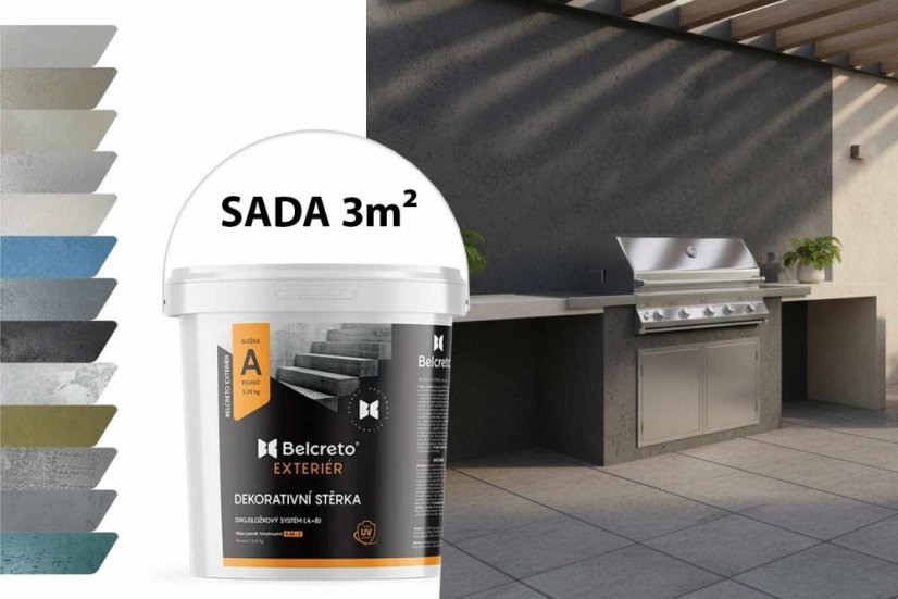 Belcreto pre Exteriér sada 3 m² dekoratívna stierka - Farba stierky: Mare, Odtien laku: Bezfarebný