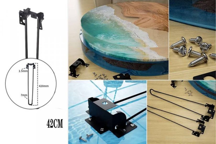 Čierne stolové nožičky - sklopné 42cm - Obsah balenia: 1ks