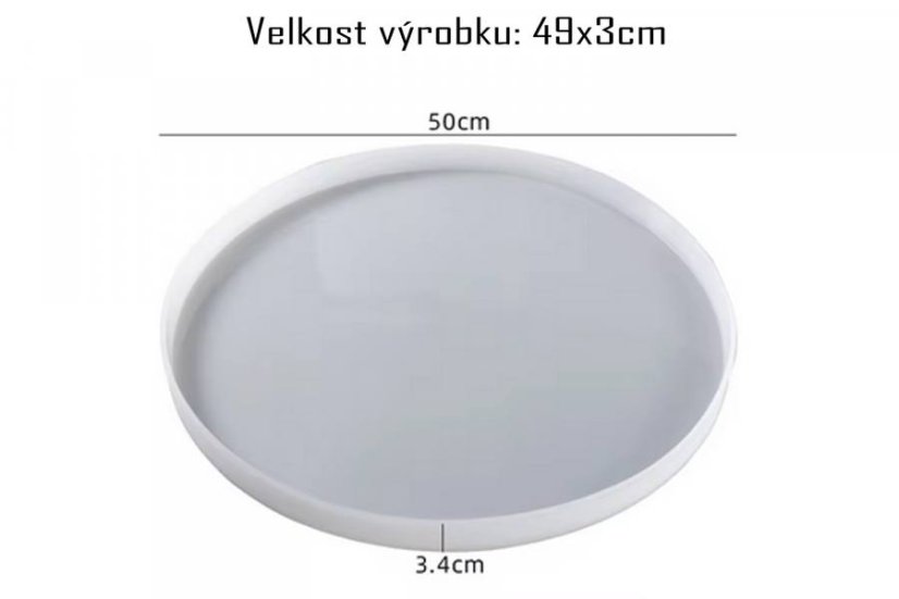 Veľké formy na stoly, podnosy, hodiny - Druh produktu: Plytká kruhová forma Ø 50cm, max. hĺbka 3cm