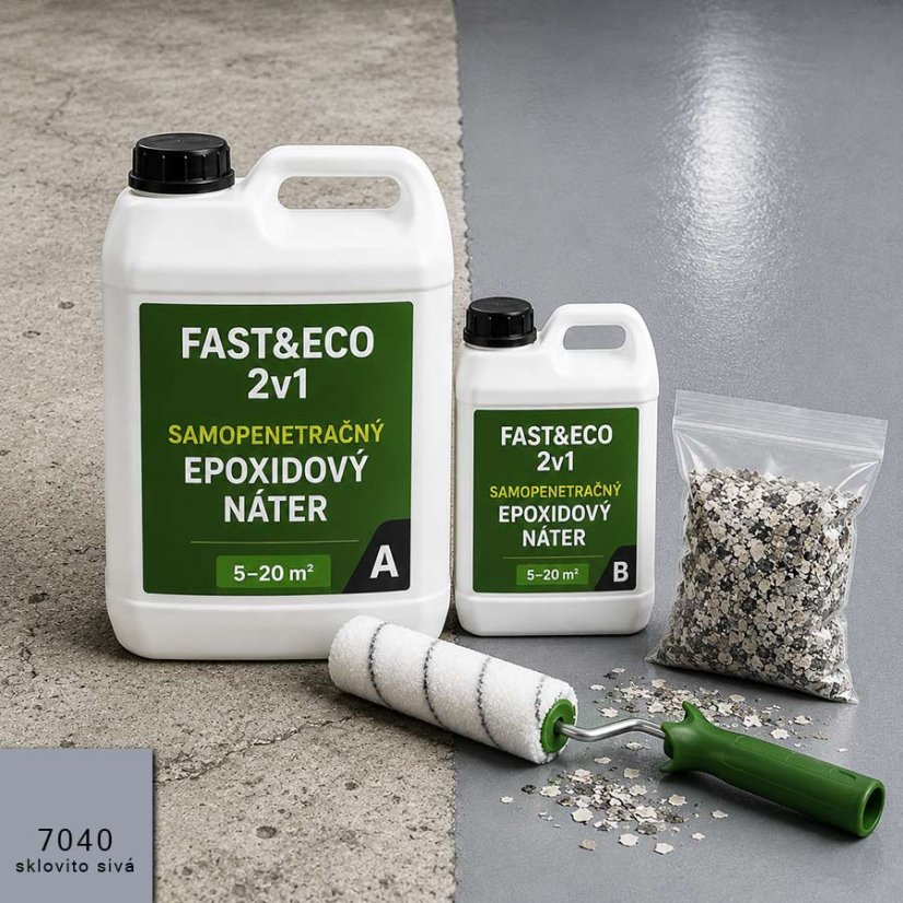 Rigorra Samopenetrační epoxidový nátěr Fast&Eco 2v1 SET - Balení / Vydatnost: 5 kg bal. = 7 - 10 m²