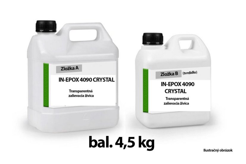 IN-EPOX 4090 Crystal živica na zalievanie dreva a betónu - Obsah balenia: 4,5 kg