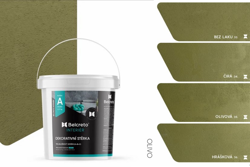 Belcreto pro interiér sada 3 m² dekorativní stěrka - Farba stěrky: Pietroso, Odstín laku: Černý Onyx