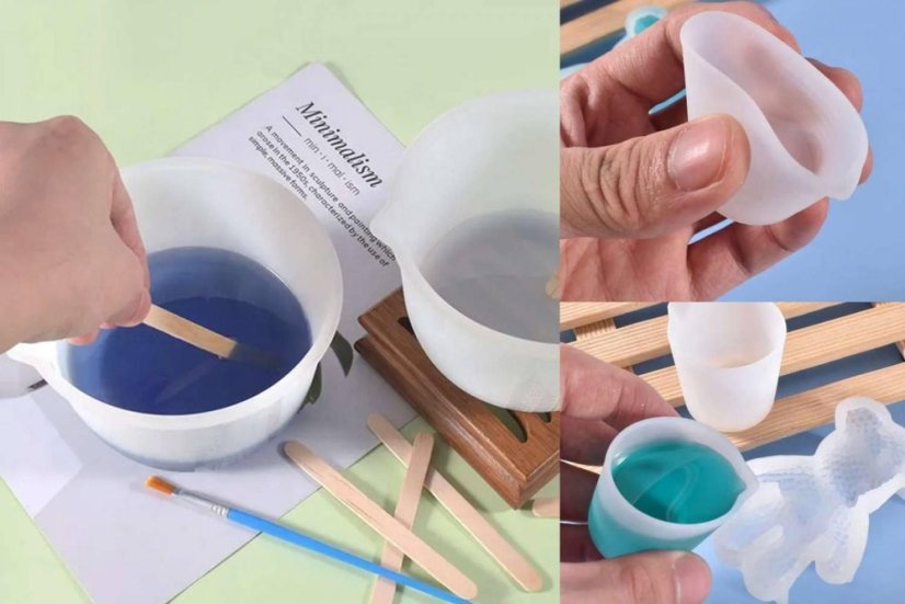 Silikónové odmerky a nádoby na živicu - Veľkosť: 5-dielna 250ml