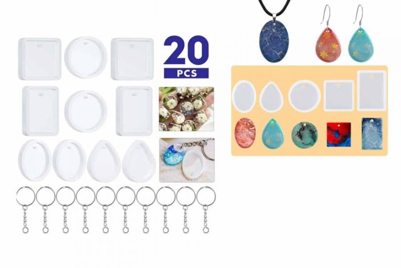Silikónové formy - prívesky, kľúčenky, brošne - Druh produktu: Silikónová forma - pláto prívesky 23,5x21,6 hr. 1,1cm