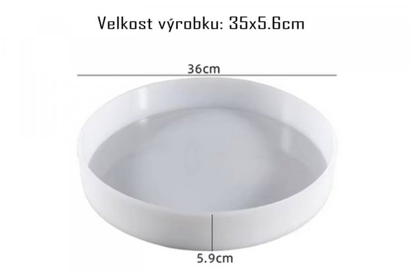 Veľké formy na stoly, podnosy, hodiny - Druh produktu: Plytká kruhová forma Ø 50cm, max. hĺbka 3cm