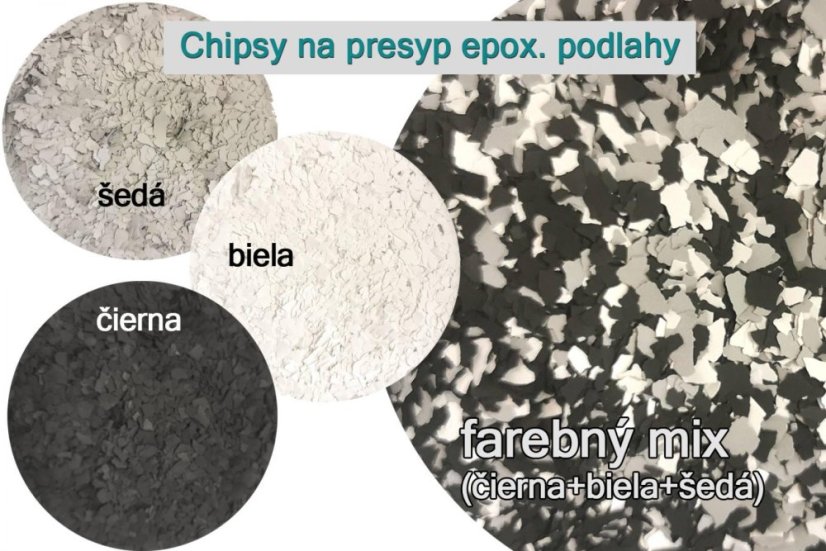 chipsy na presyp epoxidovej podlahy mix