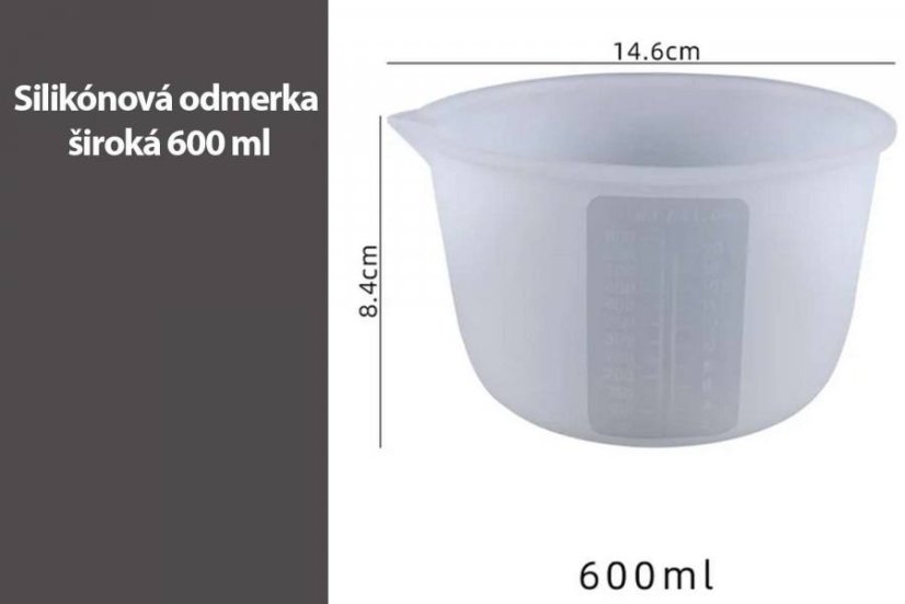 Silikónové odmerky a nádoby na živicu - Veľkosť: 600ml (široká)