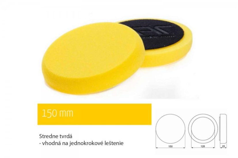 Penové kotúče na leštenie - Druh produktu: Leštiaci pen.kotúč 150mm ŽLTÝ,suchý zips