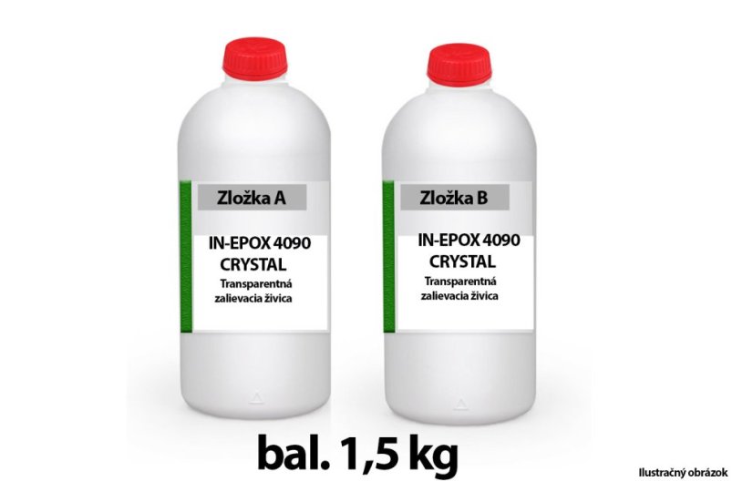 IN-EPOX 4090 Crystal živica na zalievanie dreva a betónu - Obsah balenia: 1,5 kg