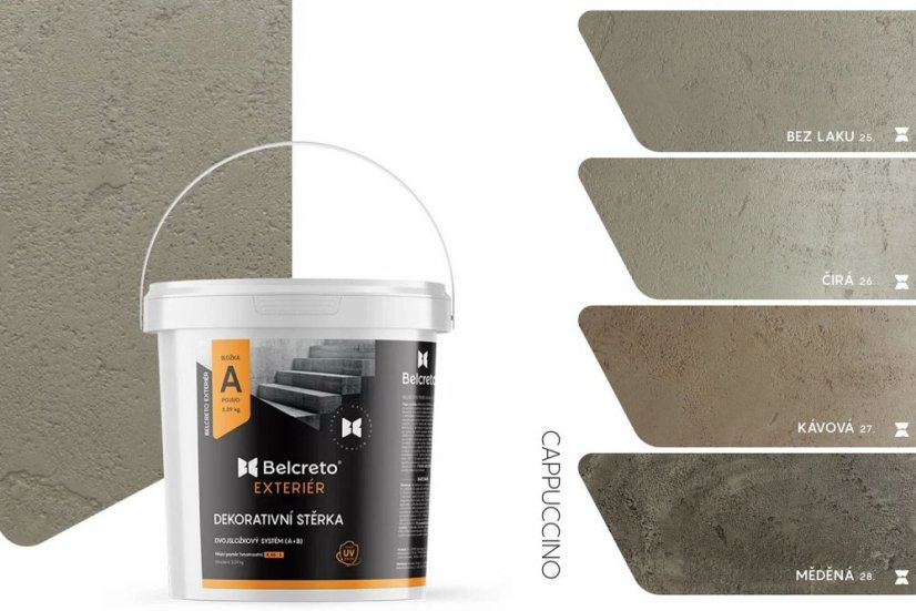 Belcreto pre Exteriér sada 10 m² dekoratívna stierka - Farba stierky: Verdastro, Odtien laku: Hrášková