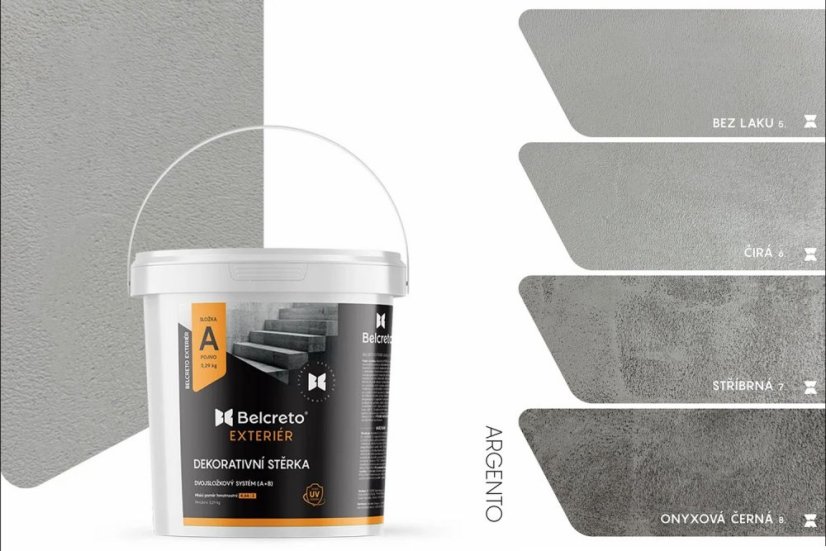 Belcreto pre Exteriér sada 3 m² dekoratívna stierka - Farba stierky: Oceano, Odtien laku: Bezfarebný