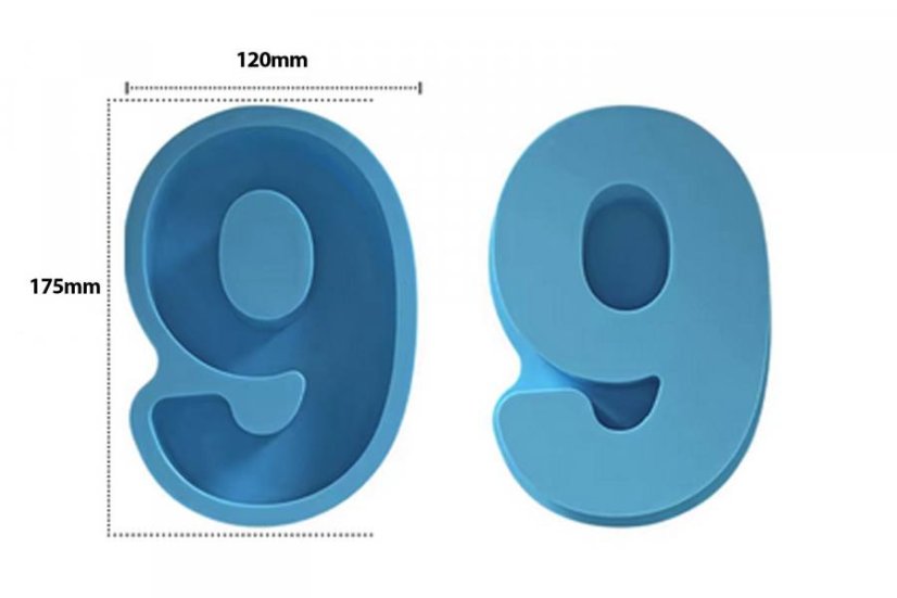 Silikónové formy - číslice veľké - Druh produktu: 9