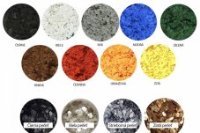 Akrylové a metalický chipsy do epoxidových podláh - jednofarebné