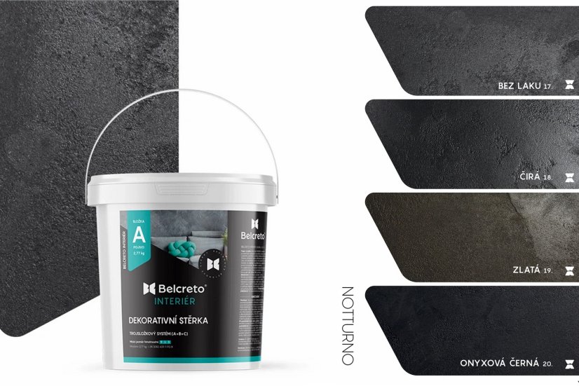 Belcreto pre interiér sada 3 m² dekoratívna stierka - Farba stierky: Luminoso, Odtien laku: Bezfarebný