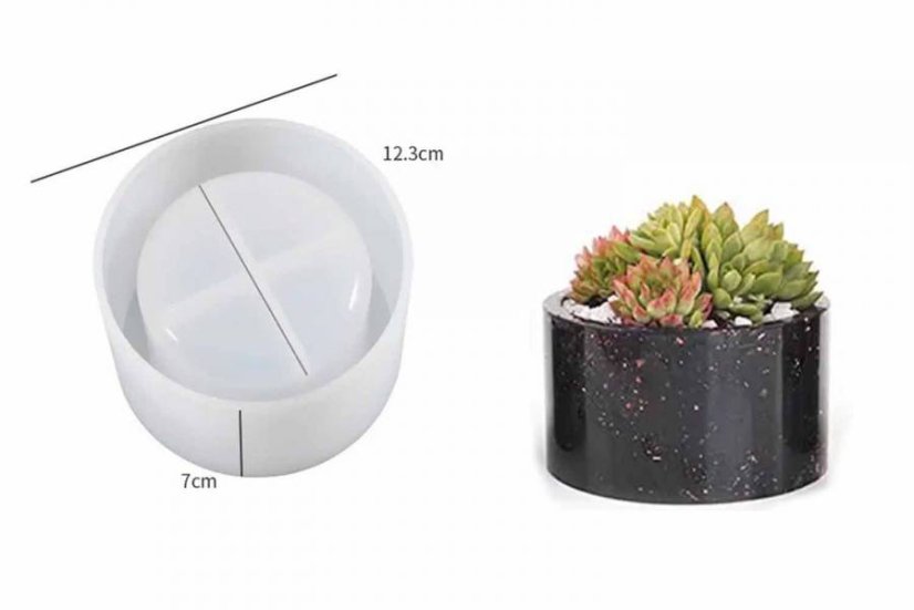 Silikónové formy - kvetináče - Druh produktu: Silikónová forma valec kvetináč Ø 12,3x7cm